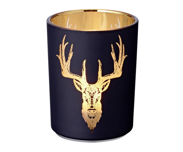 Stormlight Lio (Height 13cm, diameter 10cm), deer motive, black-gold