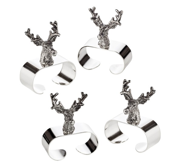 Napkin ring STAG set of 4 L 5 cm