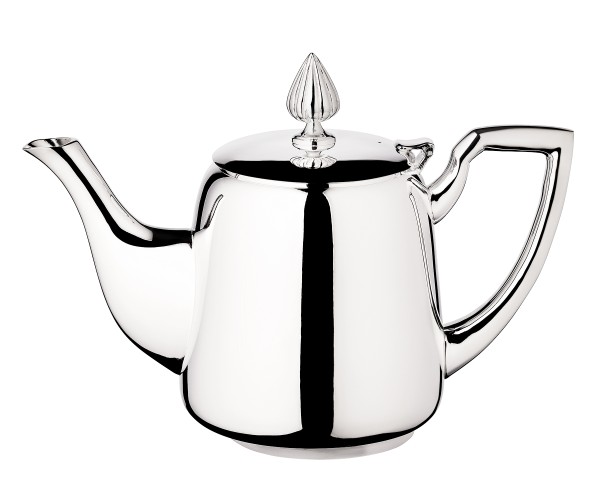 Teekanne Cimba, schwerversilbert, Länge 23,5 cm, Ø 11 cm, Höhe 17 cm, Volumen0,85 Liter