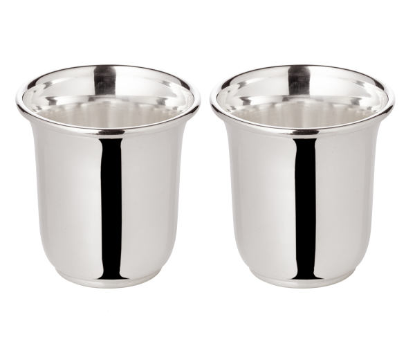 Set of 2 Tumbler CUNO (H 5 cm, 4 cl), heavy silver plated