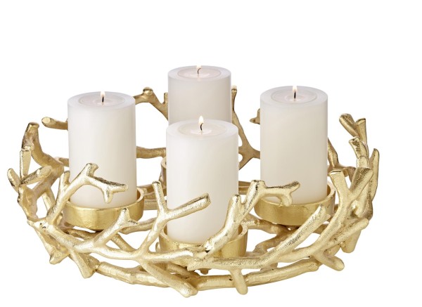 Advent wreath Porus gold Ø30 cm